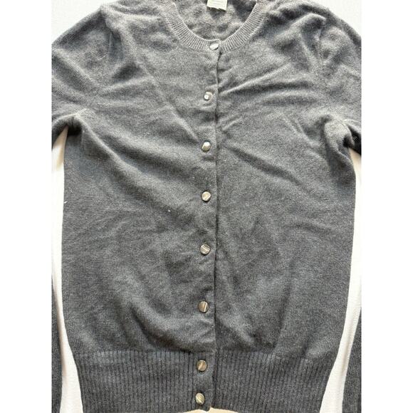 J. Crew Cardigan Sweater Womens XS Gray Cashmere Wool Button Front V-Neck - Picture 2 of 7